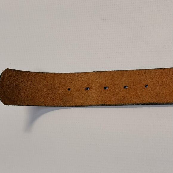 Dsquared2 Belt Mens Large Brown Leather Brass Buckle Made in Italy Embossed - Picture 5 of 11